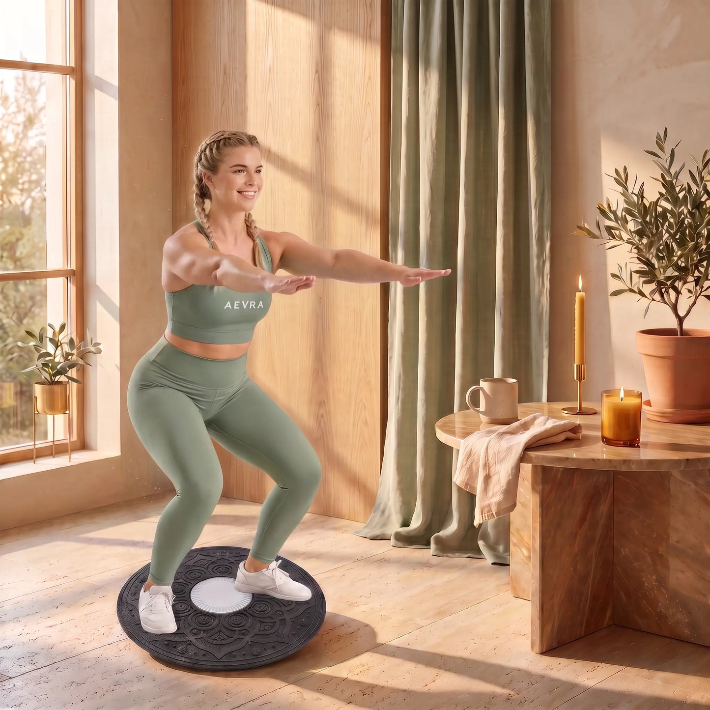 Balance Board for Women & Men — Wobble Balance Trainer for Core Strength, Stability & Rehab Workouts, Non-Slip Wooden Board for Home Fitness, Yoga & Standing Desk