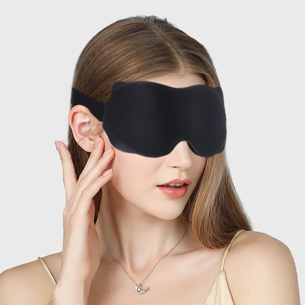 Sleep Mask for Women & Men — Contoured 3D Blackout Eye Mask for Sleeping, Travel & Naps, Soft Adjustable Light-Blocking Mask for Deep, Restful Sleep