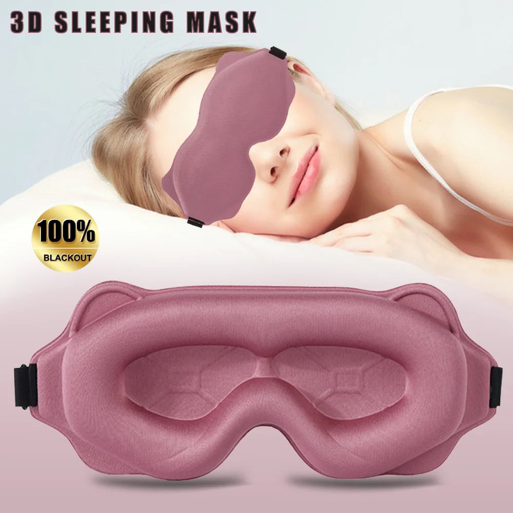 Sleep Mask for Women & Men — Contoured 3D Blackout Eye Mask for Sleeping, Travel & Naps, Soft Adjustable Light-Blocking Mask for Deep, Restful Sleep
