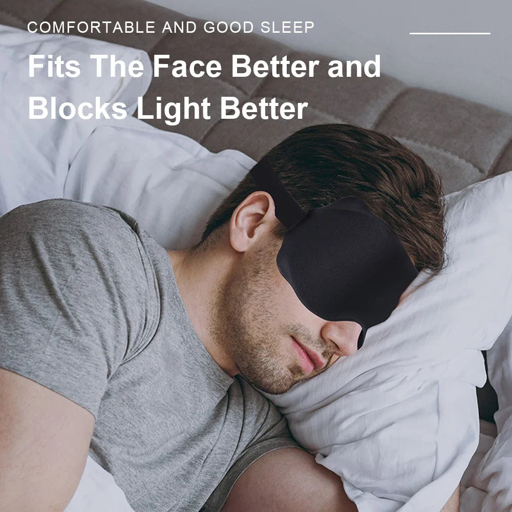 Sleep Mask for Women & Men — Contoured 3D Blackout Eye Mask for Sleeping, Travel & Naps, Soft Adjustable Light-Blocking Mask for Deep, Restful Sleep