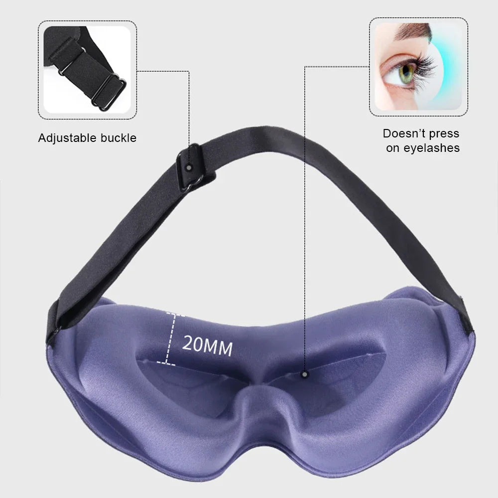 Sleep Mask for Women & Men — Contoured 3D Blackout Eye Mask for Sleeping, Travel & Naps, Soft Adjustable Light-Blocking Mask for Deep, Restful Sleep