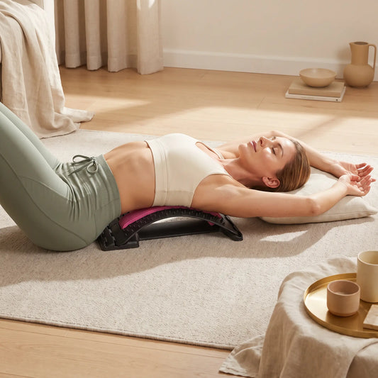 Back Stretcher for Women & Men — Multi-Level Lumbar Stretching Device for Lower Back Tension & Muscle Relief, Spine Support Board for Posture & Relaxation