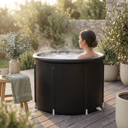 Cold Plunge Tub for Men & Women — Portable Ice Bath Tub for Cold Water Therapy & Muscle Recovery, Insulated Outdoor Ice Bath Barrel for Athletes, Foldable & Durable