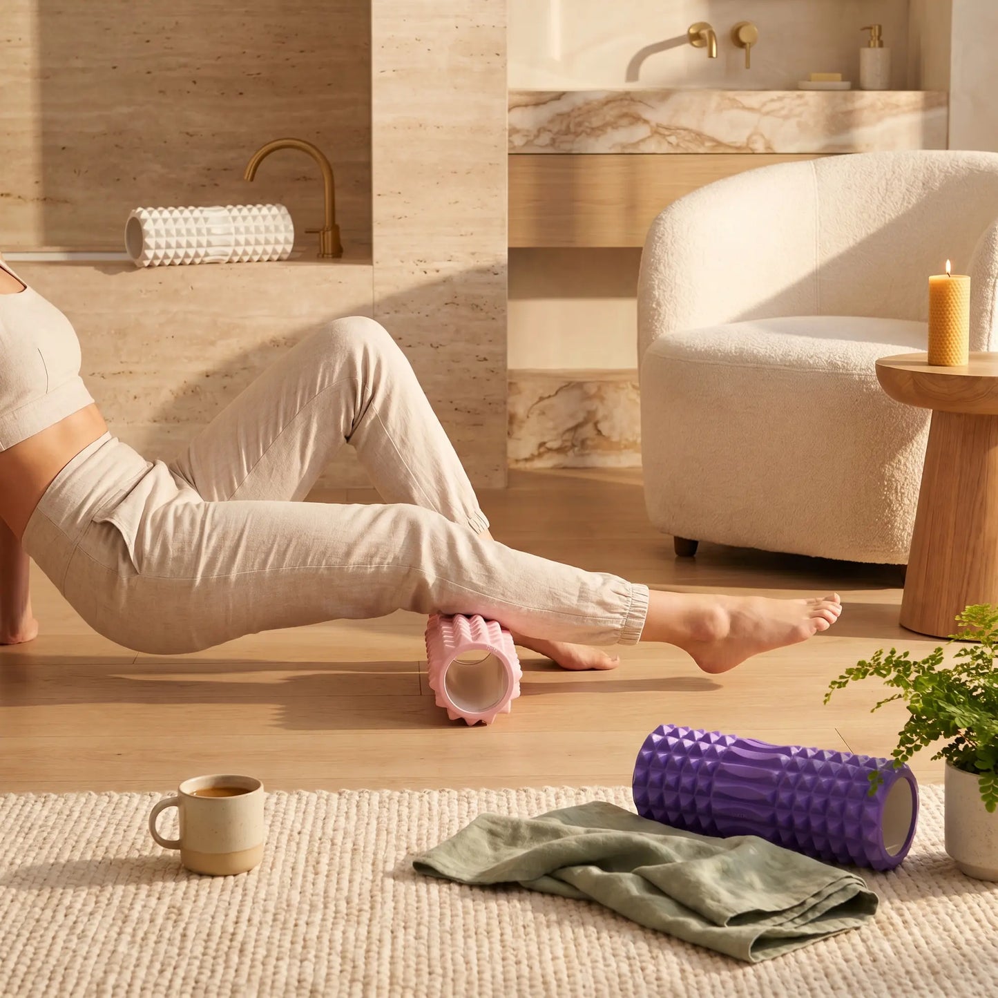 Foam Roller for Women & Men — High-Density Muscle Recovery Roller for Back, Legs & Deep Tissue Release, Textured Massage Roller for Workouts, Stretching & Mobility