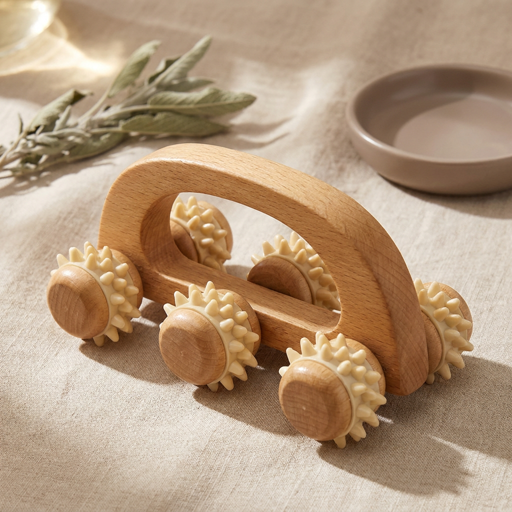 Manual Wooden Massage Roller - showcase