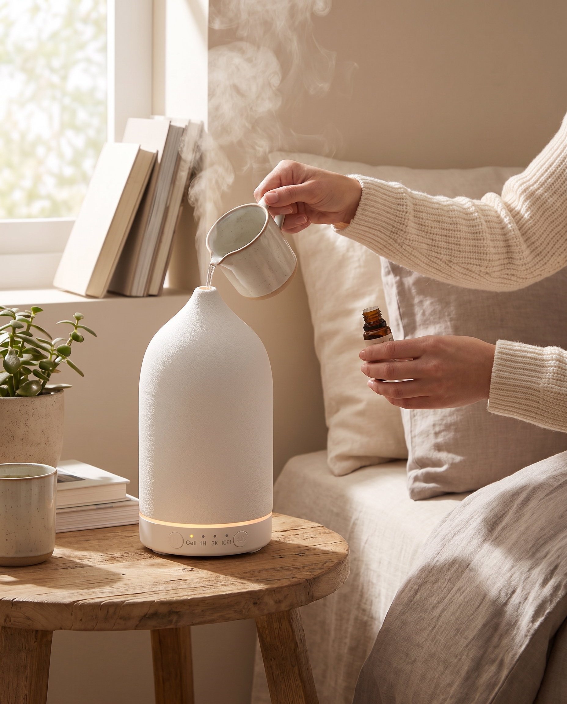 Ceramic Ultrasonic Essential Oil Diffuser - lifestyle