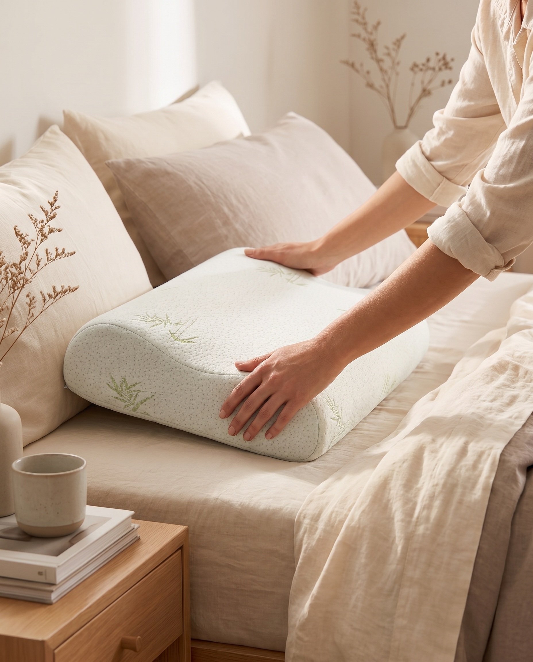 Bamboo Fiber Memory Foam Pillow - lifestyle