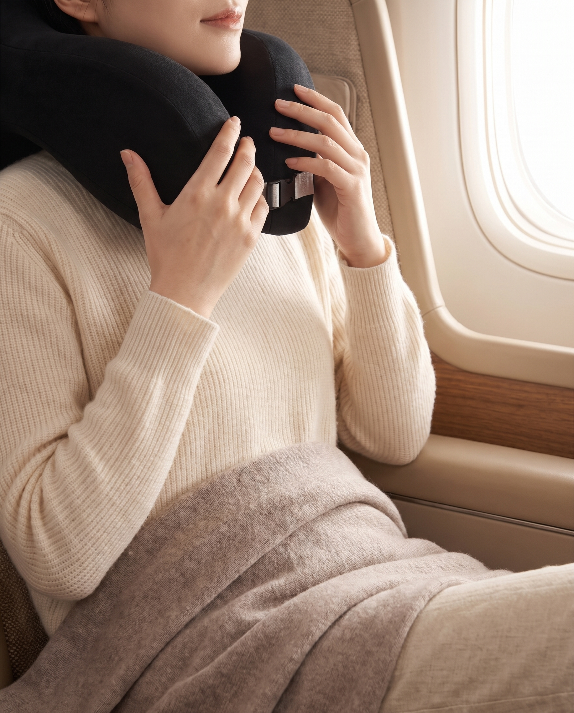 U-Shape Memory Foam Travel Pillow - lifestyle